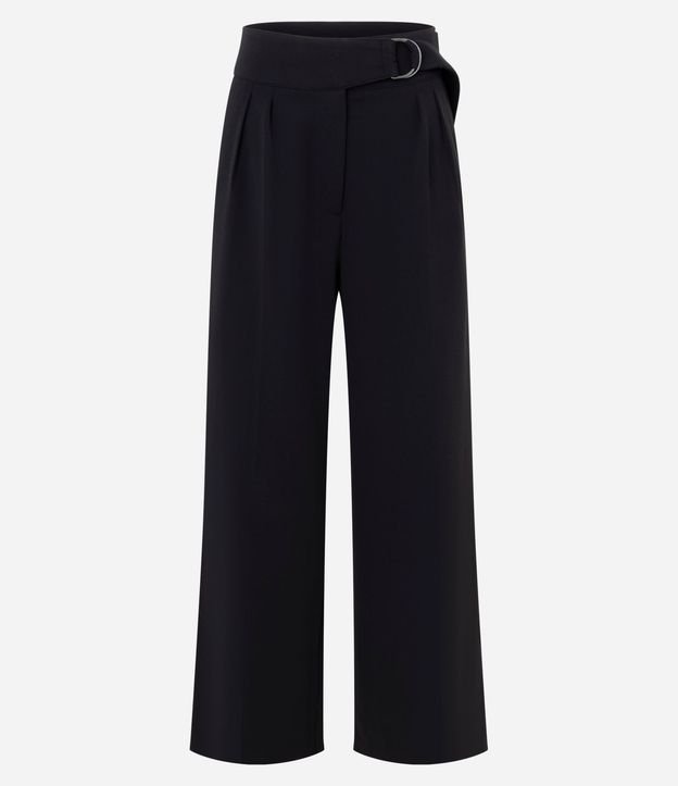 Pantalón Wide en Crepé Cintura con Hebilla 5