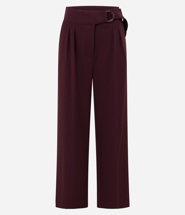 Pantalón Wide en Crepé Cintura con Hebilla 6