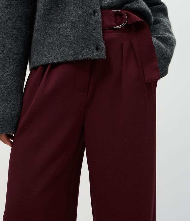 Pantalón Wide en Crepé Cintura con Hebilla 4