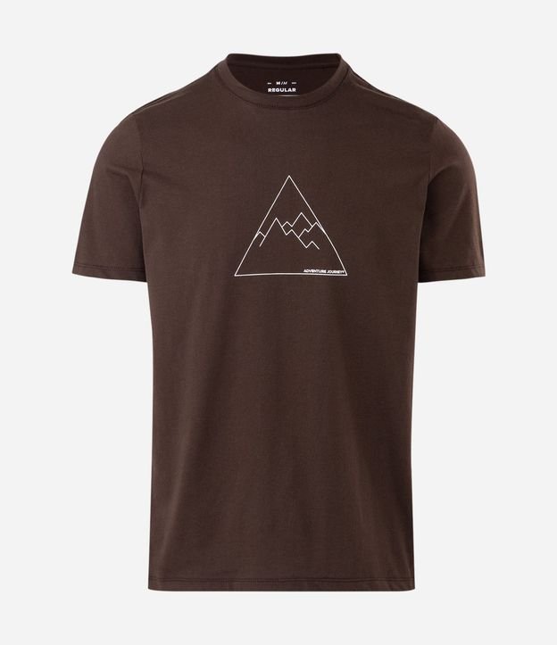Remera Regular en Algodón con Estampado Geométrico de Montaña 4