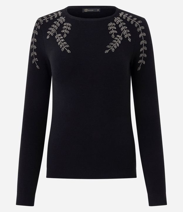 Suéter Regular en Tricot con Bordado Delicado 5