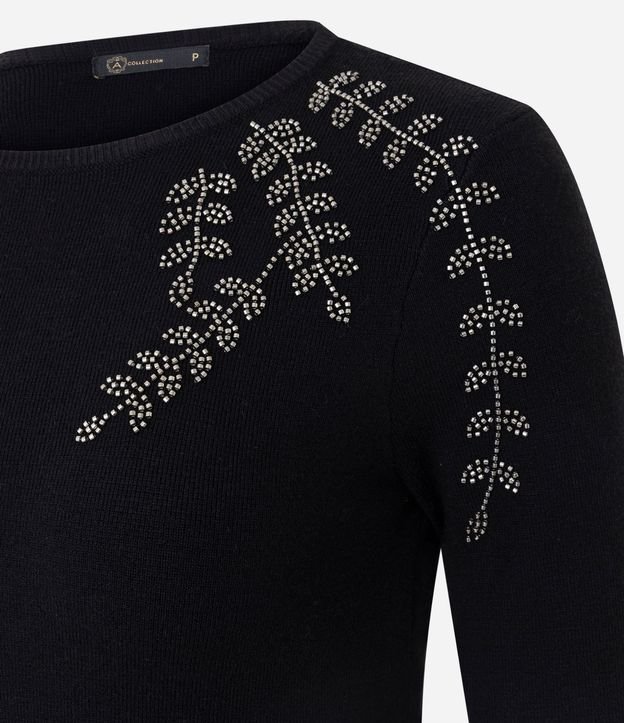 Suéter Regular en Tricot con Bordado Delicado 6