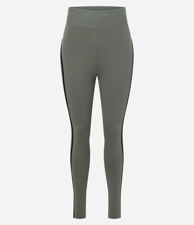 Pantalón Legging en Microfibra con Detalle Contrastante