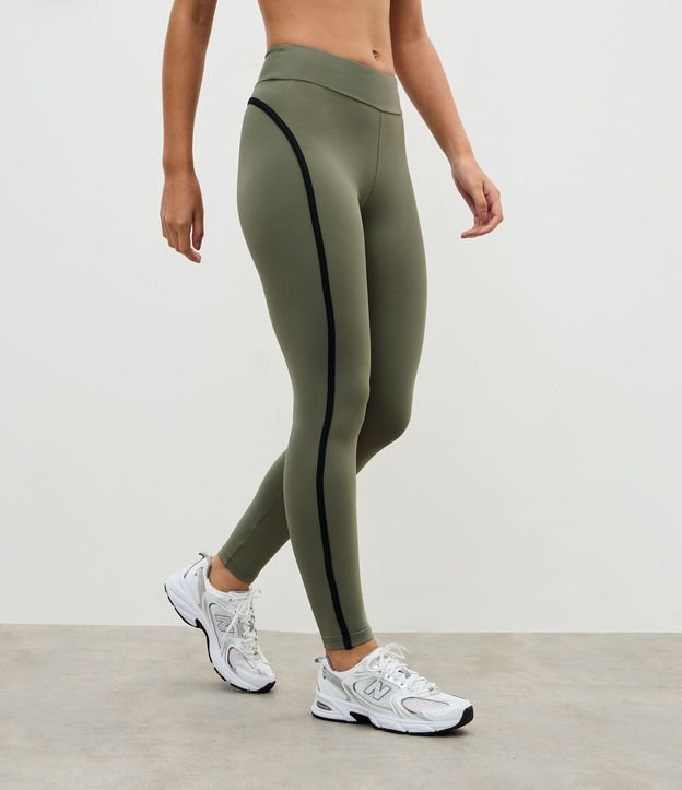 Pantalón Legging en Microfibra con Detalle Contrastante 2