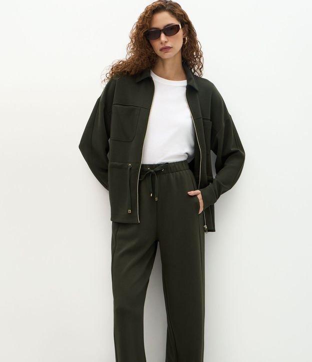 Pantalón Recto en Algodón con Cintura Elástica 2
