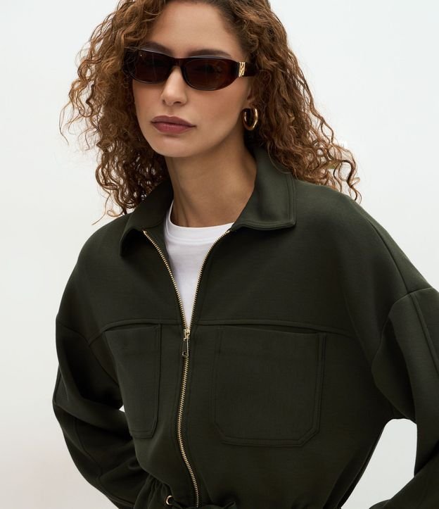Campera Parka en Modal con Cremallera y Cordón Ajustable 3