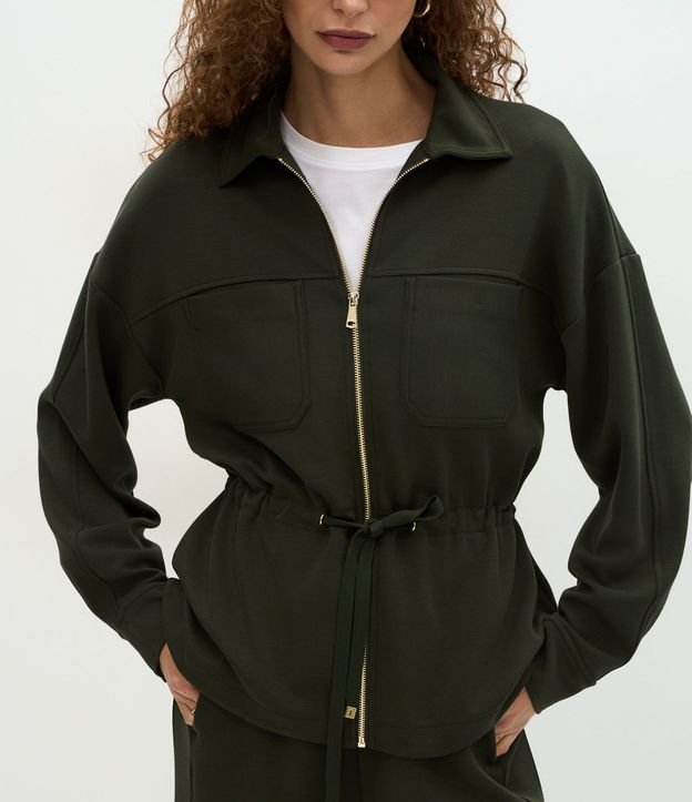 Campera Parka en Modal con Cremallera y Cordón Ajustable 4