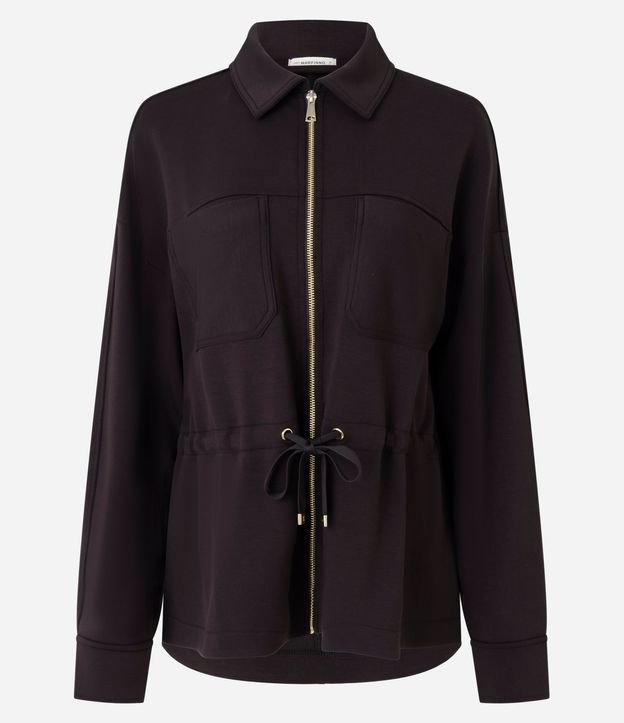 Campera Parka en Modal con Cremallera y Cordón Ajustable 5