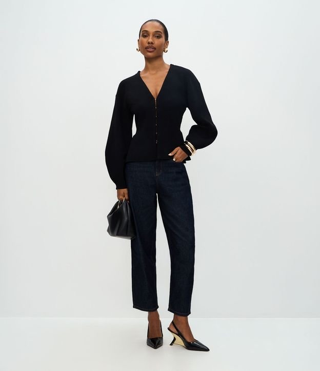 Cardigan Regular en Punto con Abotonado por Ganchos 2