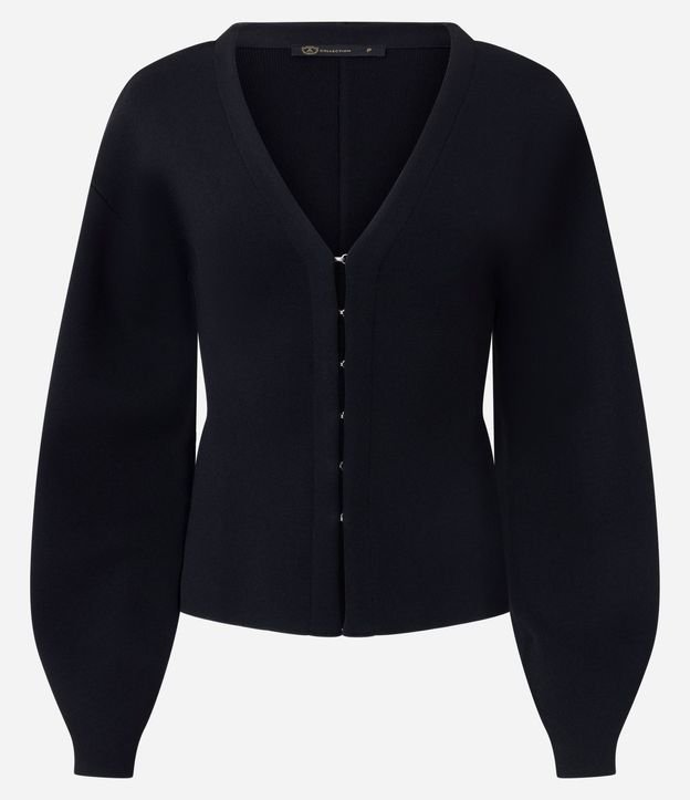 Cardigan Regular en Punto con Abotonado por Ganchos 5