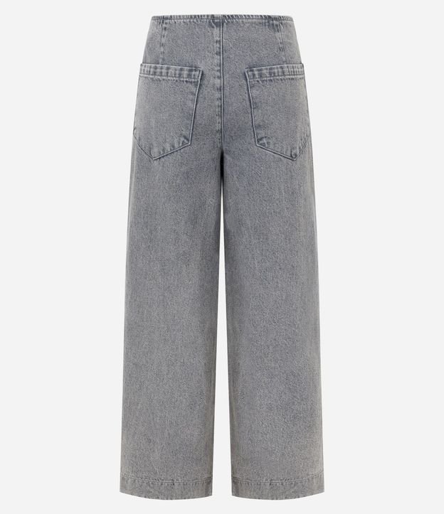 Pantalón Amplio de Tiro Bajo en Jeans con Bolsillos 6