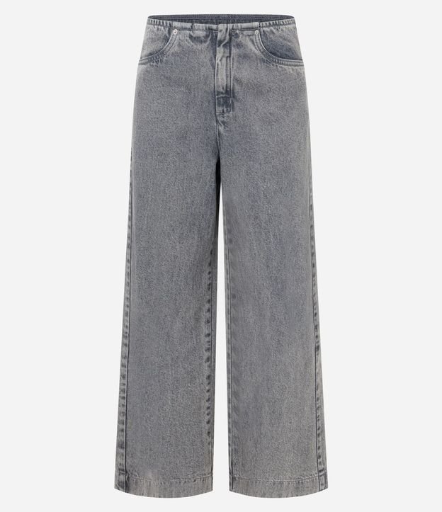 Pantalón Amplio de Tiro Bajo en Jeans con Bolsillos 7