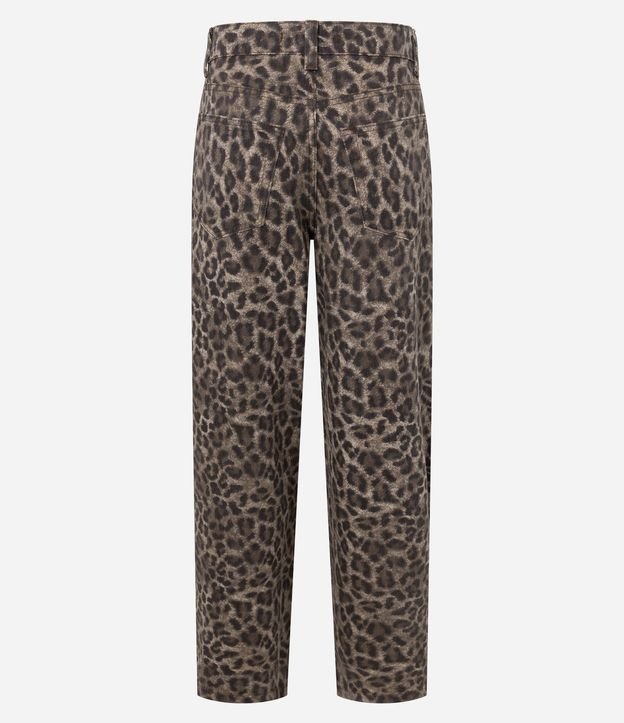 Pantalón Baggy en Sarga con Cintura Mediana y Estampa de Animal Print 6