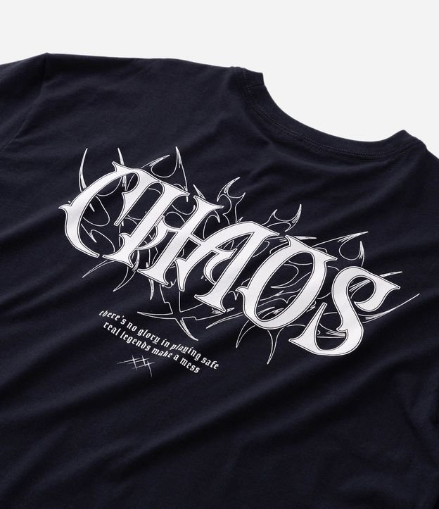 Remera Relaxed en Algodón con Estampado Tribal Chaos 8