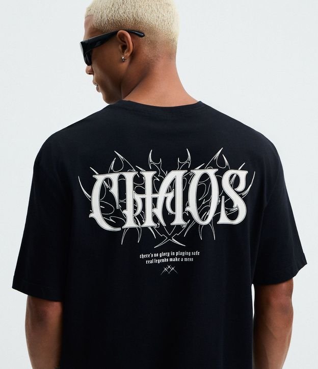 Remera Relaxed en Algodón con Estampado Tribal Chaos 3