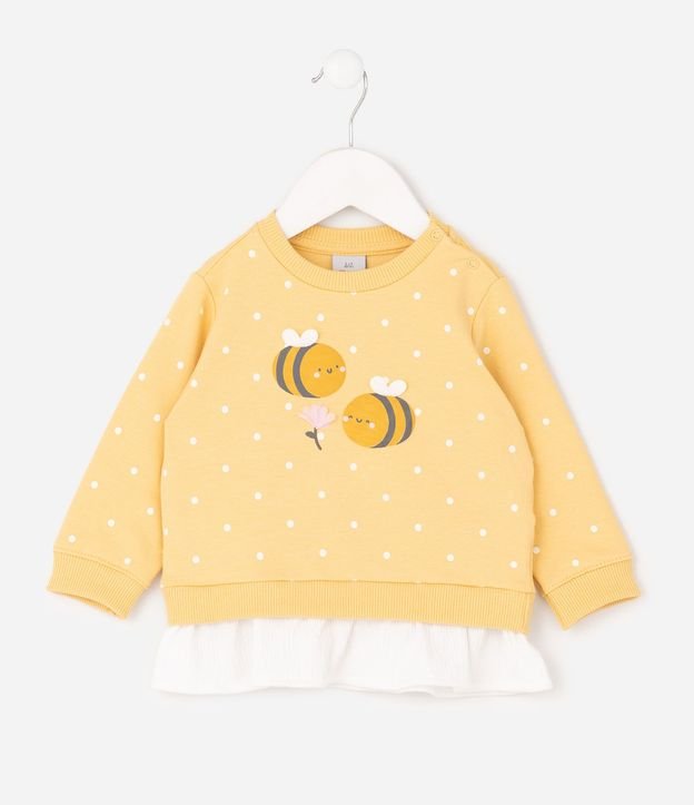 Conjunto Infantil de Lunares con Abejas y Ruedo Sobrepuesto - Talle RN a 18 Meses 3