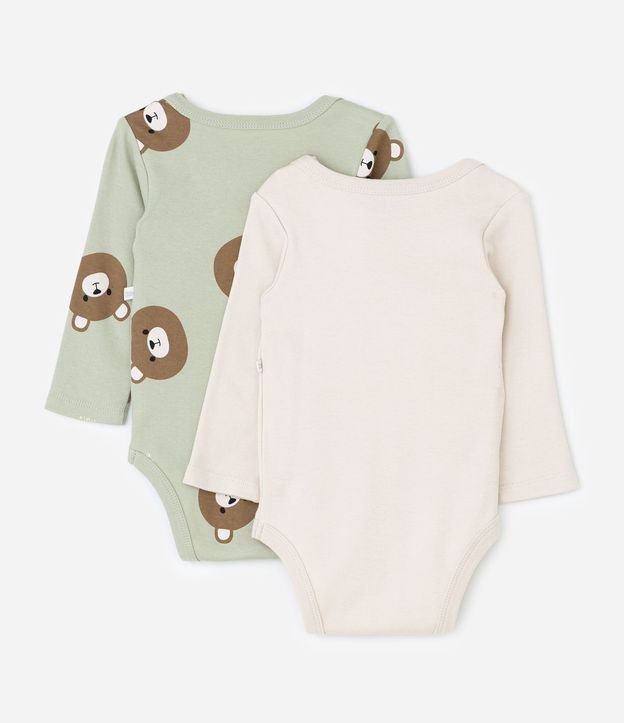 Kit 02 Bodies Infantil con Estampa de Oso – Talle 0 a 18 Meses 2