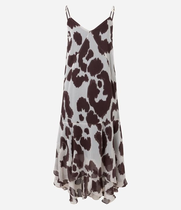 Vestido Largo en Chiffon Animal Print con Escote V 5