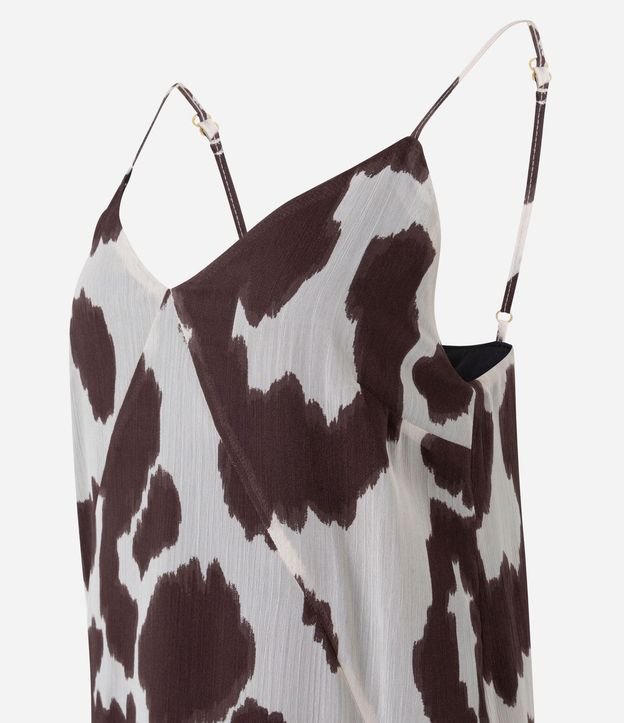Vestido Largo en Chiffon Animal Print con Escote V 6