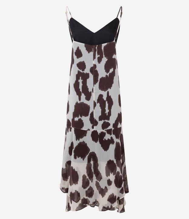 Vestido Largo en Chiffon Animal Print con Escote V 7