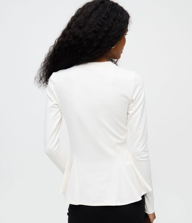 Blusa Peplum Manga Larga en Punto Roma con Ruedo Amplio 4