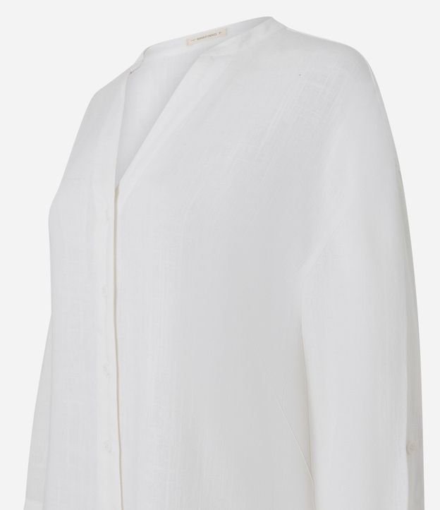 Camisa Oversized en Viscolino con Cuello Padre 2