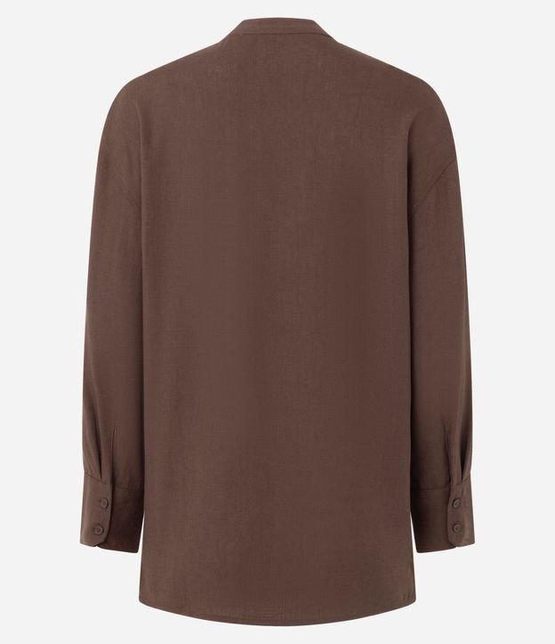 Camisa Oversized en Viscolino con Cuello Padre 2
