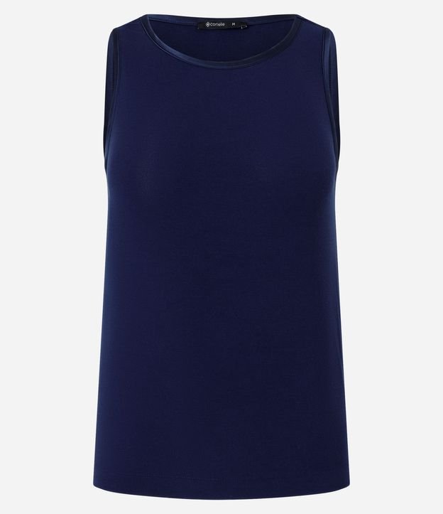 Blusa Básica en Viscosa con Cuello Redondo