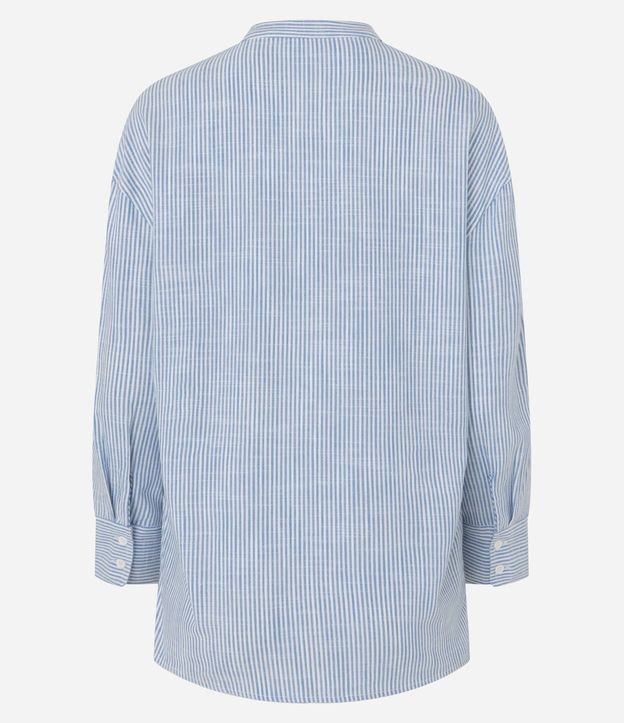 Camisa Oversized en Viscolino con Estampa Rayada 2
