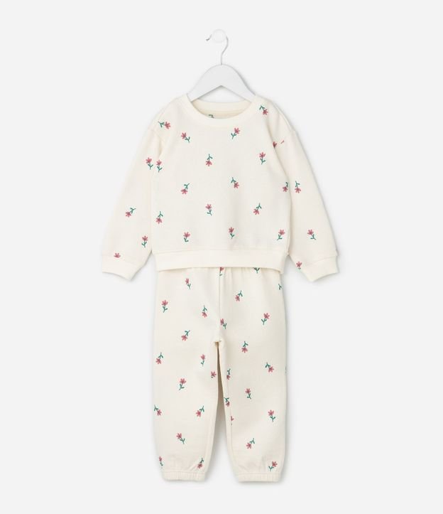 Conjunto Infantil en Algodón con Estampado Flores - 1 a 6 años 2