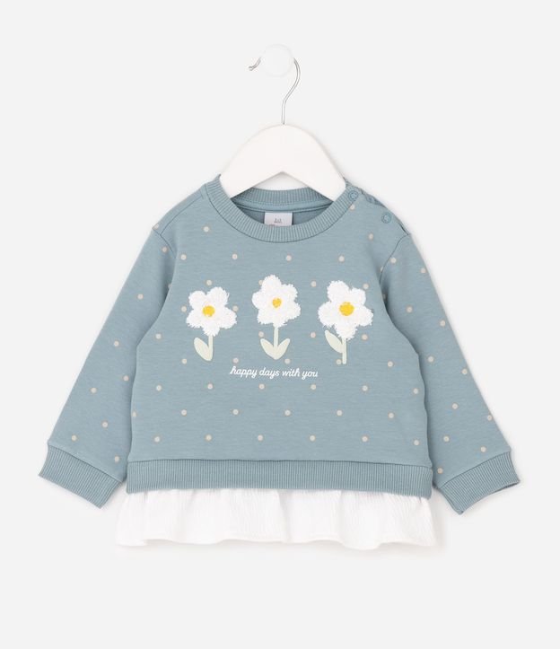 Buzo Infantil en de Lunares y Bordado de Margaritas – Talle 0 a 18 Meses 2