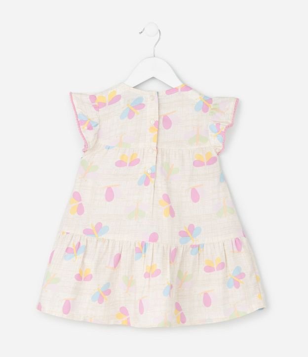 Vestido Infantil con Estampado Mariposas y Pompón – Talle 1 a 6 años 3