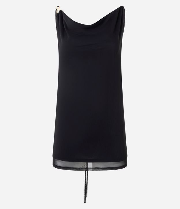 Vestido Corto con Bretel Fino y Escote en la Espalda