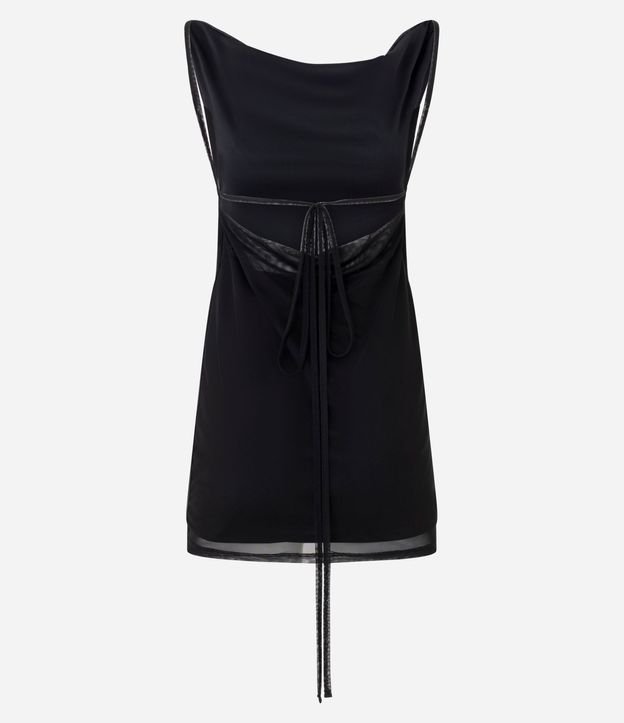 Vestido Corto con Bretel Fino y Escote en la Espalda 3