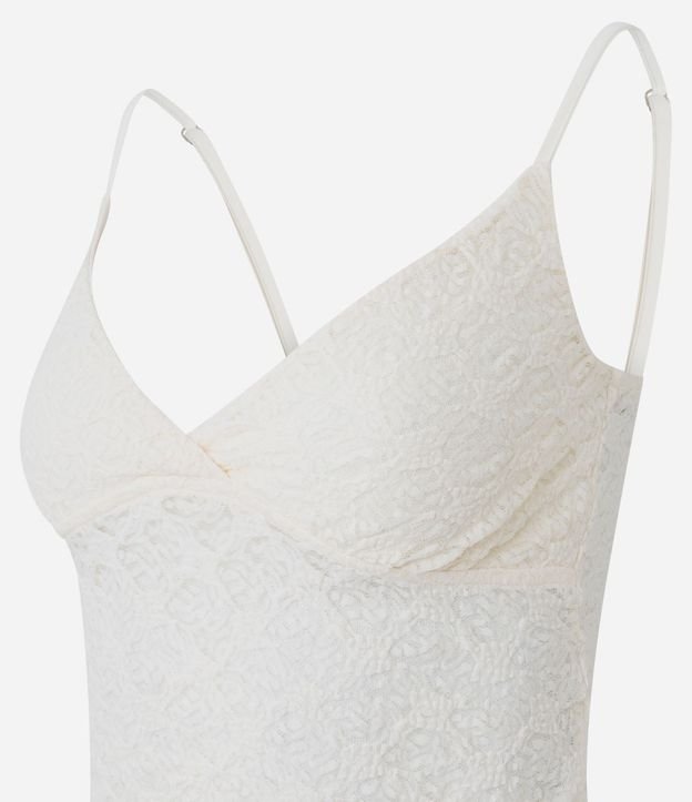 Blusa Musculosa en Encaje Texturizada con Breteles Finos 2