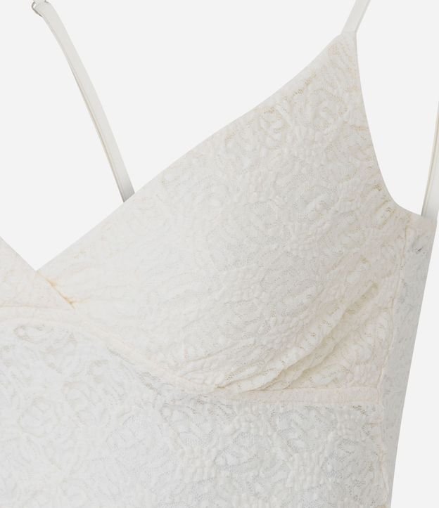 Blusa Musculosa en Encaje Texturizada con Breteles Finos 3