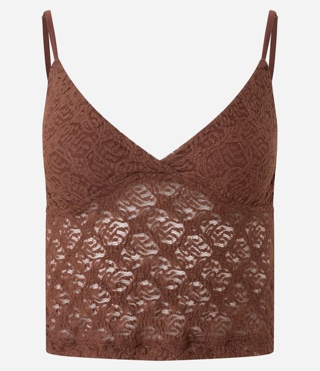 Blusa Musculosa en Encaje Texturizada con Breteles Finos 5