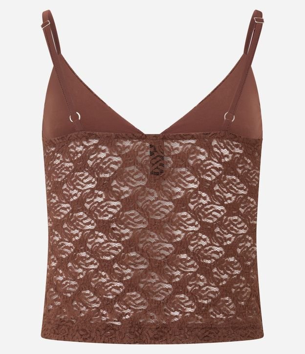 Blusa Musculosa en Encaje Texturizada con Breteles Finos 9