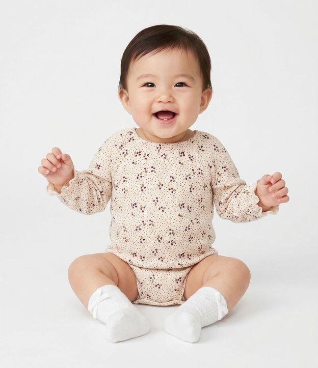 Body Infantil Anarruga Floral Liberty – Talle 0 a 18 Meses