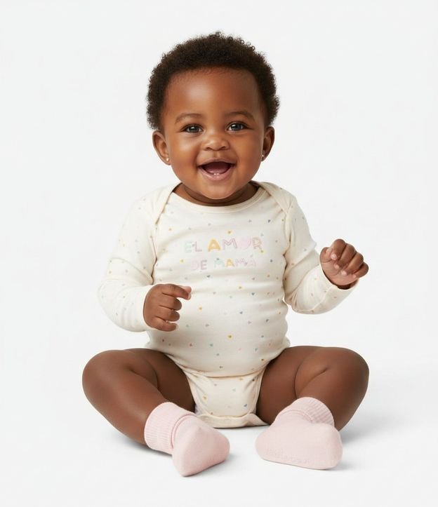 Body Infantil con Lettering El Amor de Mamá – Talle RN a 18 Meses