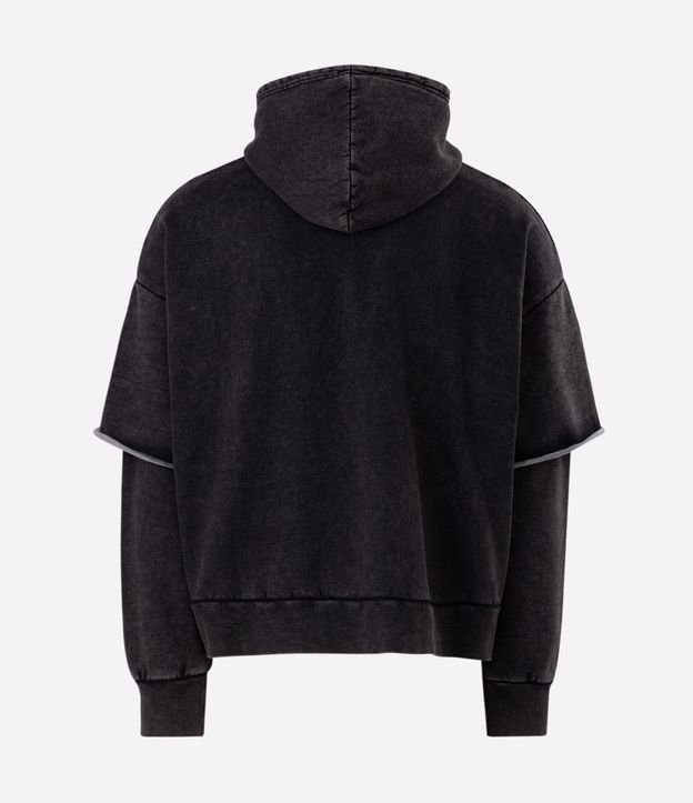 Algodón Oversized en Algodón Estampado con Capucha y Manga Sobrepuesta 2