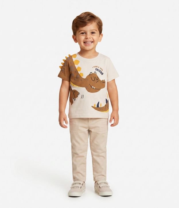 Remera Infantil en Algodón Dinosaurio Interactivo - Talle 1 a 6 años