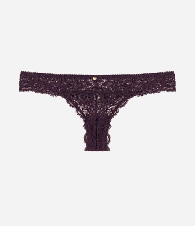 Bombacha Bikini Hilo en Encaje Floral con Moña en la Cintura 6