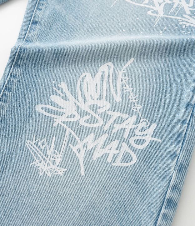 Pantalón Baggy en Jeans con Lettering Grafite 8