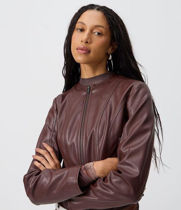 Campera Básica en Pu con Cierre Track