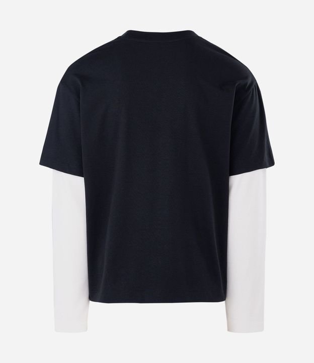 Remera Oversized Manga Larga en Algodón con Manga Corta Sobrepuesta 5