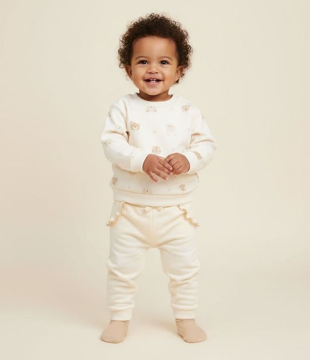 Saco Infantil con Estampado Corazones y Osos – Talle 0 a 18 Meses