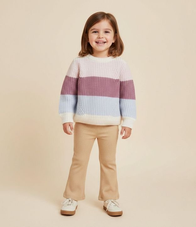 Suéter Infantil en Chenille Rectilínea con Rayas – Talle 1 a 6 años 1
