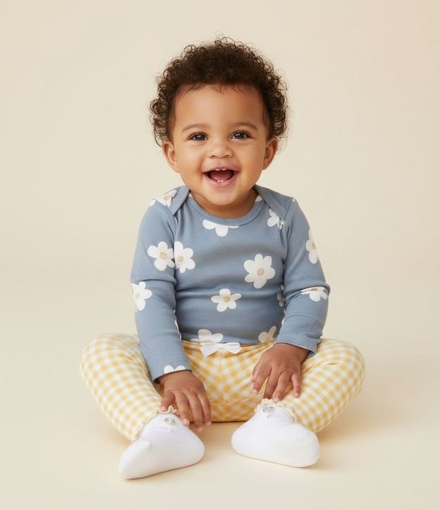 Body Infantil Manga Larga con Estampa Floral Bold – Talle 0 a 18 Meses