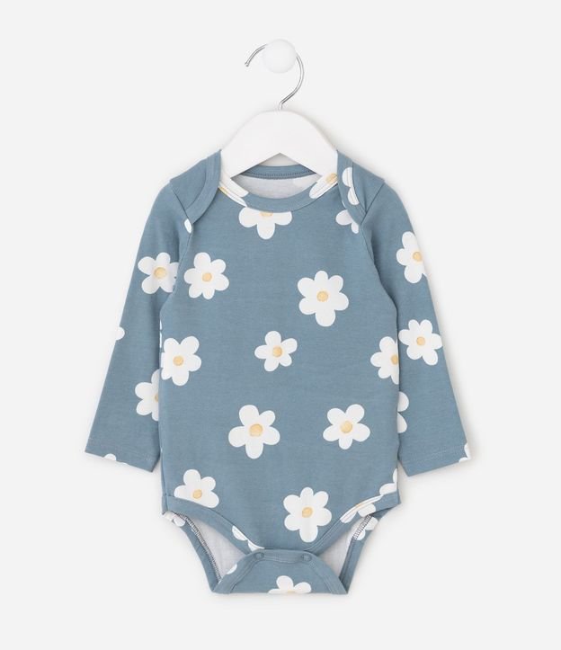 Body Infantil Manga Larga con Estampa Floral Bold – Talle 0 a 18 Meses 3